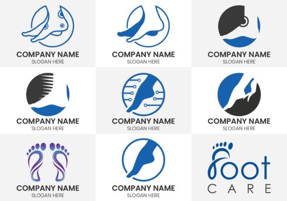 Foot Care Logo Design Vector Set: Professional Branding Assets