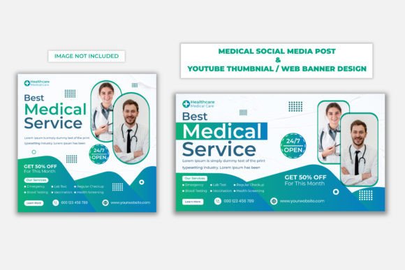 Medical Services Square Post & Web Cover: A Modern Design Kit
