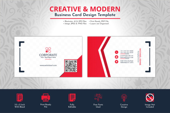 Modern Red Professional Business Card: Bold Impact for Your Brand