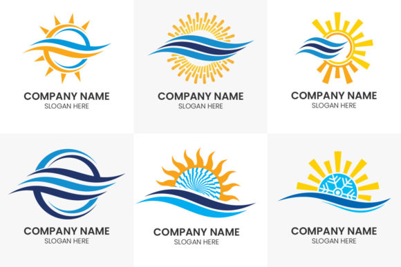 Premium HVAC Logo Design: Hot & Cold Symbol Set