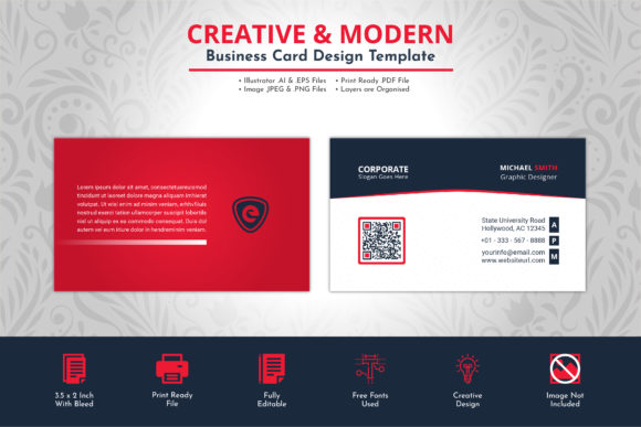 Professional Visiting Card Design Vector Template for Modern Brands