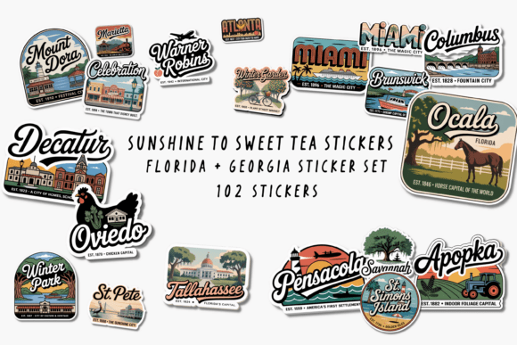 Sunshine to Sweet Tea: A Sticker Set for Southern Charm