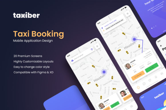 Taxiber: A Modern UI Kit for Taxi App Design